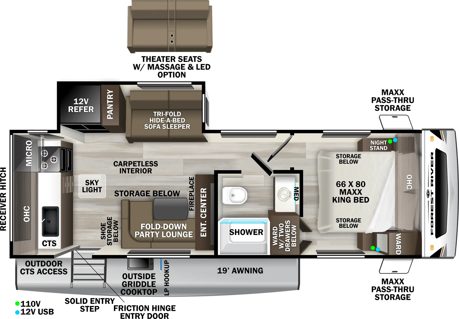 Wildcat Travel Trailers 248RKX Floorplan
